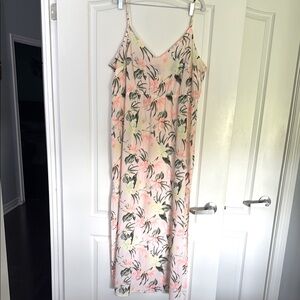 H&M Sheer Floral Maxi Dress with Spaghetti Straps XL